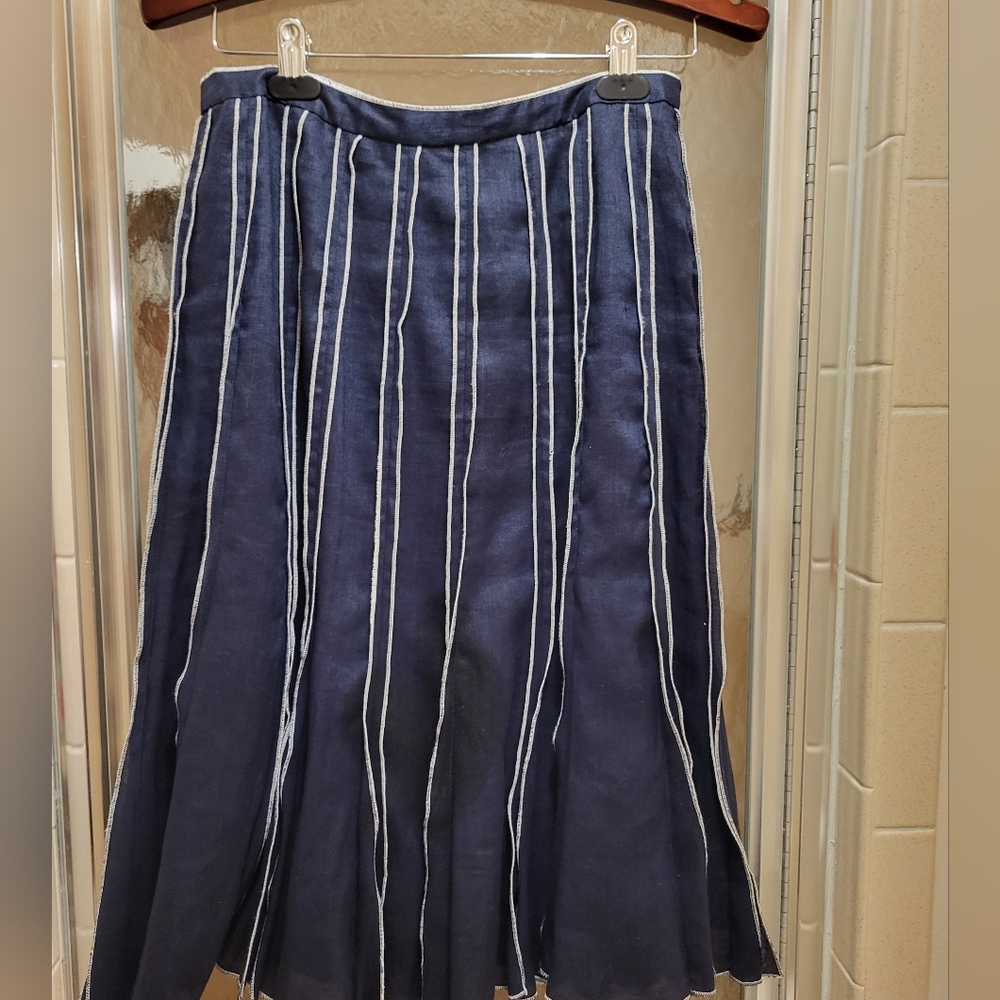 Navy linen skirt